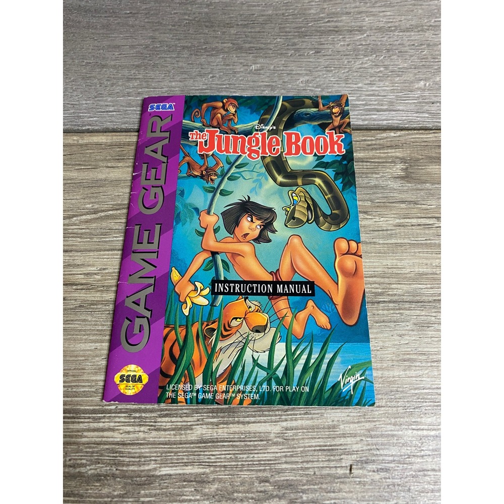 Disney The Jungle Book Sega Game Gear Instruction Manual‎ Original Booklet 1994